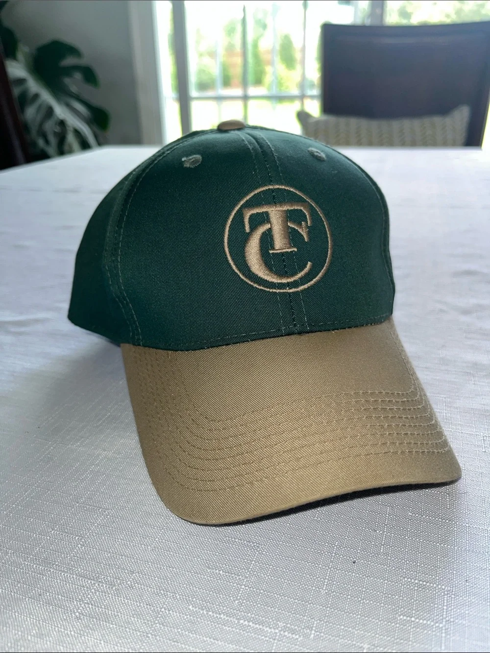 NWNT Vintage Green and Olive Baseball Cap with Circle TC Logo